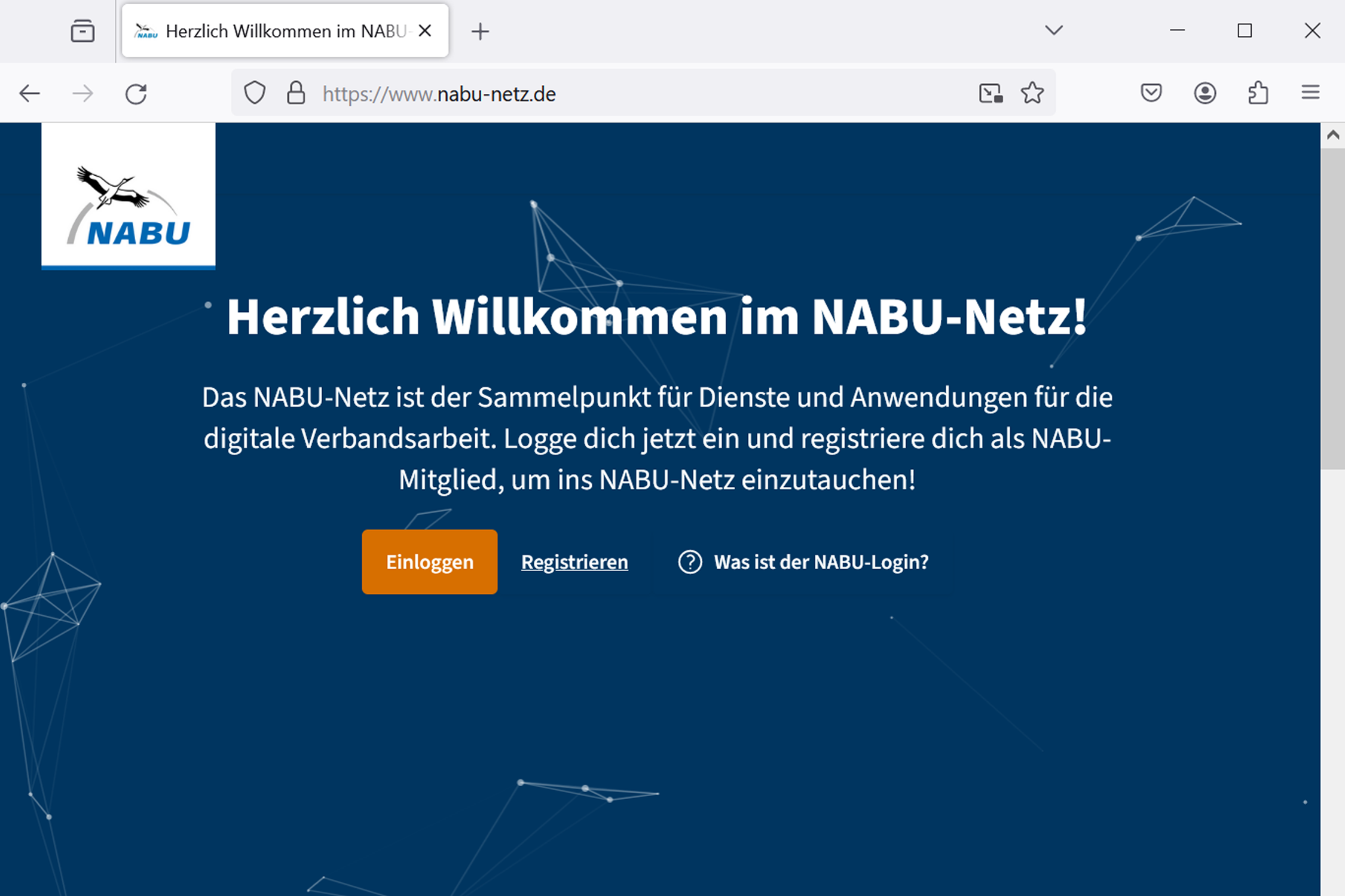 Screenshot der Webseite NABU-Netz