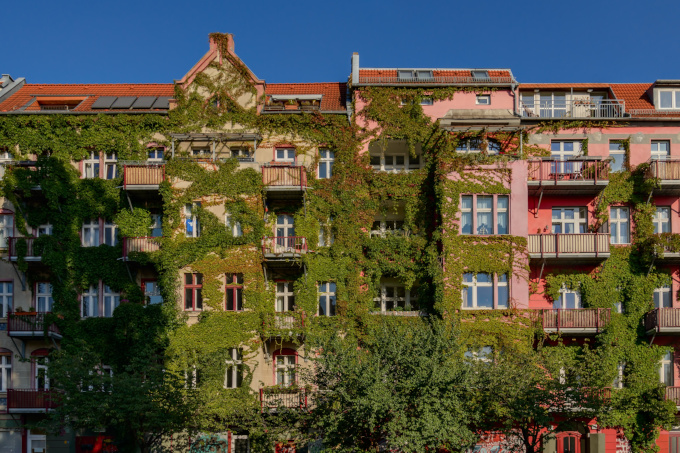 Begrünte Hausfassade